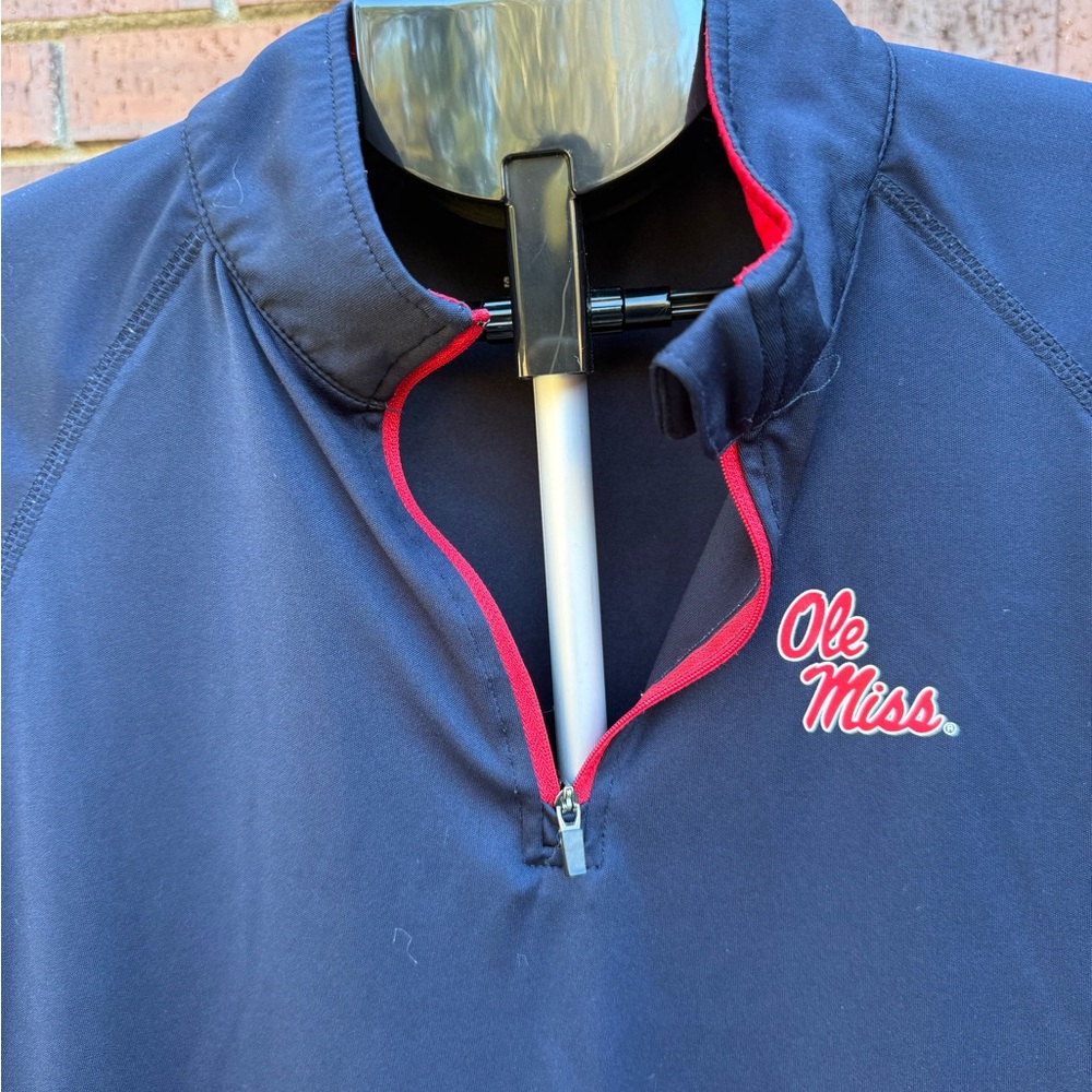 Stadium Athletics Ole Miss Rebels Womens Size Medium 1/4 Zip Navy L/S Shirt Top - Picture 6 of 8